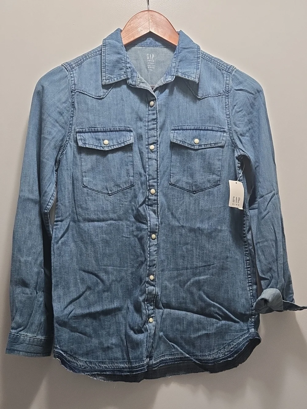 GAP Light Blue Denim Button-Up Shirt